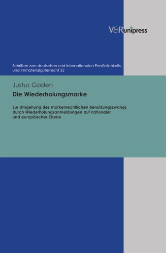 Portada del libro «Die Wiederholungsmarke», de Justus Gaden