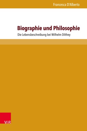Portada del libro «Biographie und Philosophie», de Francesca D'Alberto