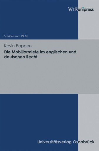 Portada del libro «Die Mobiliarmiete im englischen und deutschen Recht», de Kevin Poppen