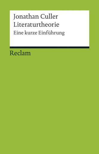 Portada del libro «Literaturtheorie. Eine kurze Einführung», de Jonathan Culler