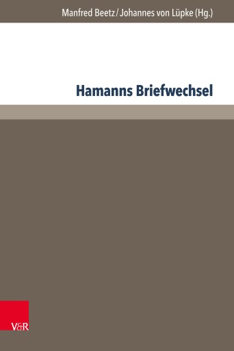 Portada del libro «Hamanns Briefwechsel»