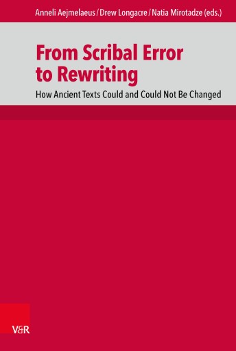 Portada del libro «From Scribal Error to Rewriting»