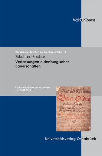 Portada del libro «Verfassungen oldenburgischer Bauerschaften», de Ekkehard Seeber