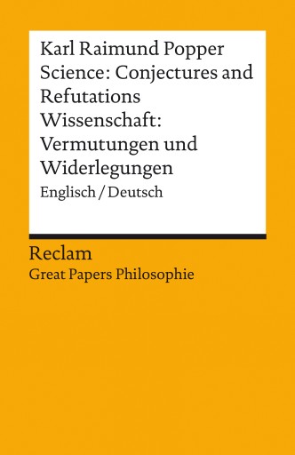 Portada del libro «Science: Conjectures and Refutations / Wissenschaft: Vermutungen und Widerlegungen. Englisch/Deutsch», de Karl Raimund Popper