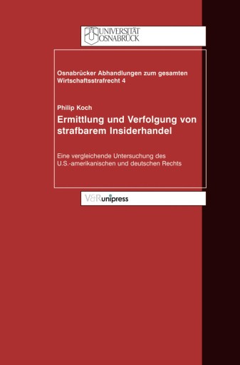 Portada del libro «Ermittlung und Verfolgung von strafbarem Insiderhandel», de Philip Koch