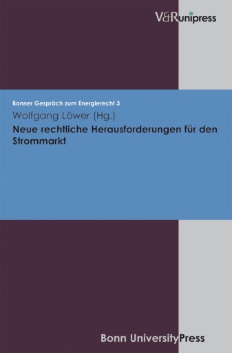 Portada del libro «Neue rechtliche Herausforderungen für den Strommarkt»