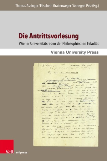 Portada del libro «Die Antrittsvorlesung»