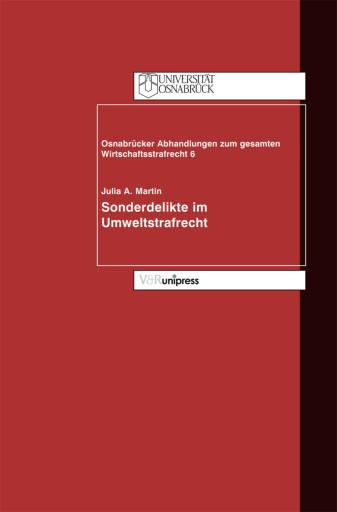 Portada del libro «Sonderdelikte im Umweltstrafrecht», de Julia A. Martin