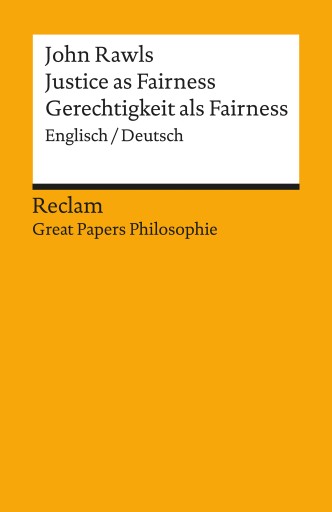 Portada del libro «Justice as Fairness / Gerechtigkeit als Fairness. Englisch/Deutsch», de John Rawls