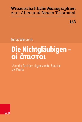 Portada del libro «Die Nichtgläubigen – οἱ ἄπιστοι», de Tobias Wieczorek