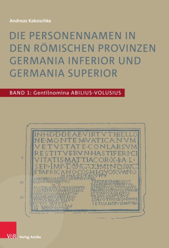 Portada del libro «Die Personennamen in den römischen Provinzen Germania inferior und Germania superior», de Andreas Kakoschke