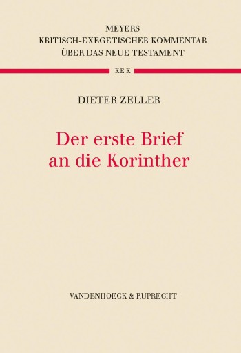 Portada del libro «Der erste Brief an die Korinther», de Dieter Zeller