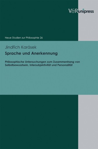 Portada del libro «Sprache und Anerkennung», de Jindrich Karásek