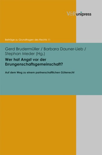 Portada del libro «Wer hat Angst vor der Errungenschaftsgemeinschaft?»