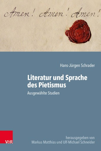 Portada del libro «Literatur und Sprache des Pietismus», de Hans-Jürgen Schrader