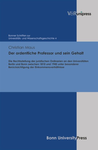 Portada del libro «Der ordentliche Professor und sein Gehalt», de Christian Maus