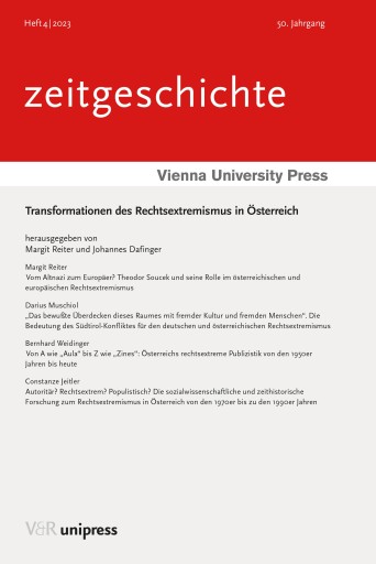 Portada del libro «Transformationen des Rechtsextremismus in Österreich»