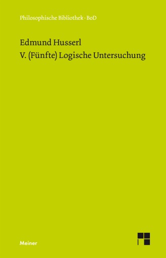 V. (Fünfte) Logische Untersuchung imagen de portada