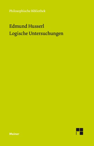 Portada del libro «Logische Untersuchungen», de Edmund Husserl