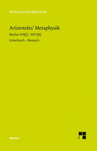 Portada del libro «Metaphysik. Zweiter Halbband», de Aristóteles