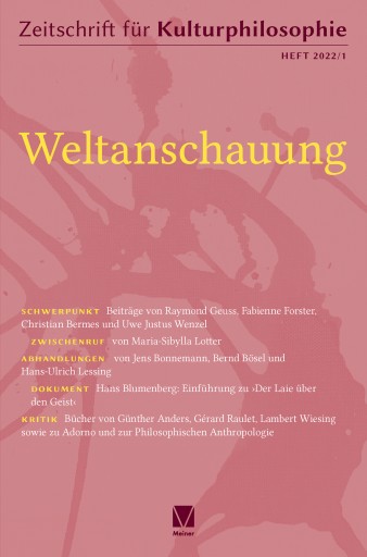 Portada del libro «Weltanschauung»