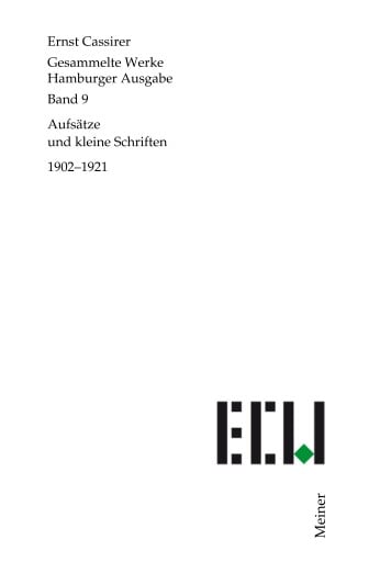 Portada del libro «Aufsätze und Kleine Schriften 1902–1921», de Ernst Cassirer