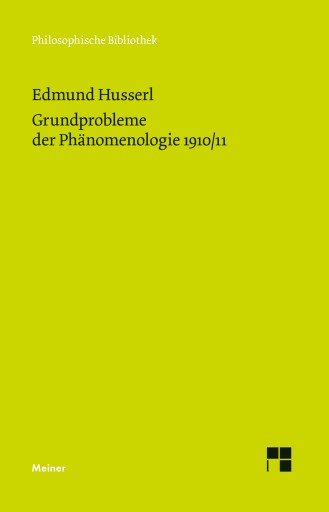 Grundprobleme der Phänomenologie 1910/11 imagen de portada