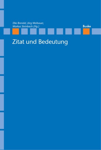 Portada del libro «Zitat und Bedeutung»