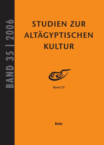 Portada del libro «Studien zur Altägyptischen Kultur Band 35»