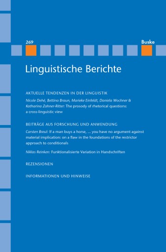 Portada del libro «Linguistische Berichte Heft 269»