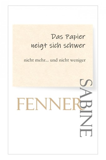 Portada del libro «Das Papier neigt sich schwer», de Sabine Fenner
