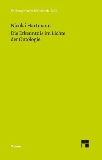 Portada del libro «Die Erkenntnis im Lichte der Ontologie», de Nicolai Hartmann
