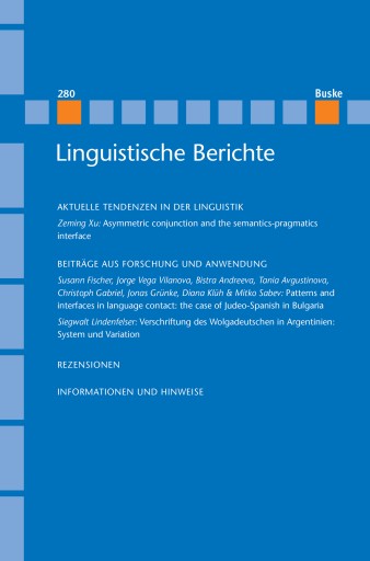 Portada del libro «Linguistische Berichte Heft 280»