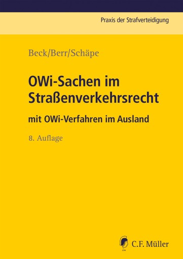 Portada del libro «OWi-Sachen im Straßenverkehrsrecht», de Wolf-Dieter Beck, Wolfgang Berr