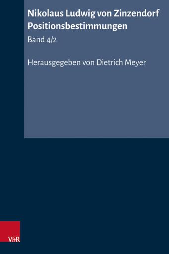 Portada del libro «Nikolaus Ludwig von Zinzendorf: Positionsbestimmungen»