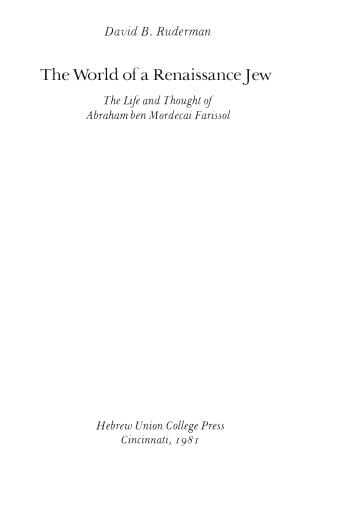 The World of a Renaissance Jew