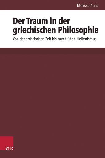 Portada del libro «Der Traum in der griechischen Philosophie», de Melissa Kunz