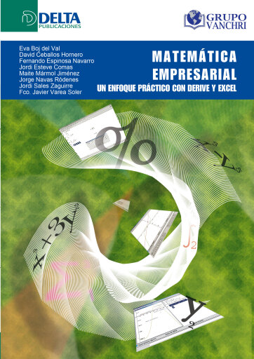 Portada del libro «Matematica empresarial un enfoque practico con derive y excel», de Boj De Val Eva