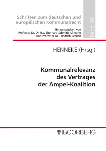 Portada del libro «Kommunalrelevanz des Vertrages der Ampel-Koalition»