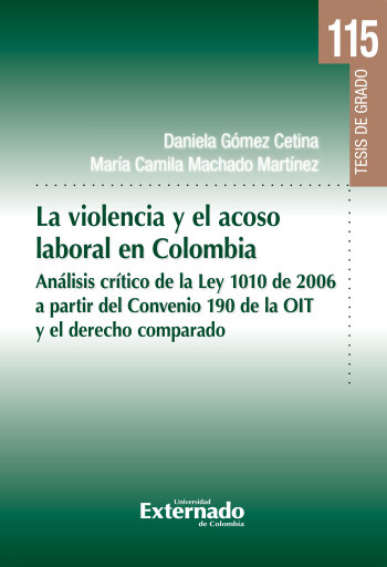 Portada del libro «La violencia y el acoso laboral en Colombia», de Daniela Gómez Cetina, María Camila Machado Martínez