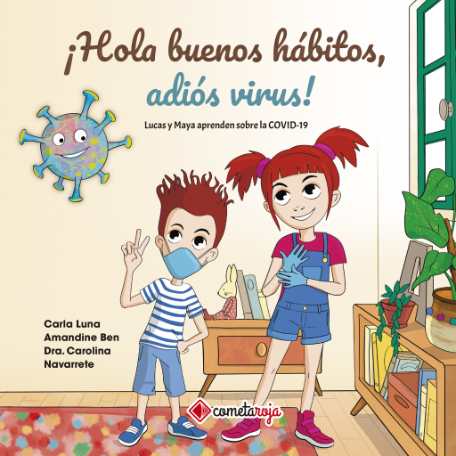 Portada del libro «¡Hola buenos hábitos, adiós virus!», de Carla Luna