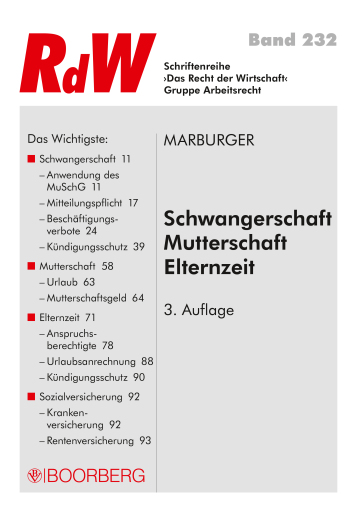 Schwangerschaft - Mutterschaft -  Elternzeit