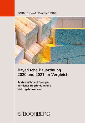 Portada del libro «Bayerische Bauordnung 2020 und 2021 im Vergleich», de Johannes Schmid, Marie-Luis Wallraven-Lindl