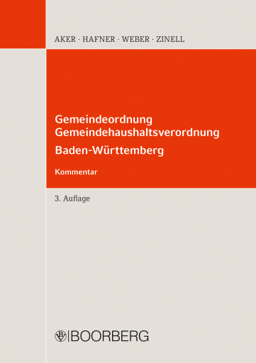 Portada del libro «Gemeindeordnung Gemeindehaushaltsverordnung Baden-Württemberg», de Bernd Aker, Wolfgang Hafner