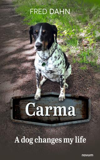 Portada del libro «Carma – A dog changes my life», de Fred Dahn