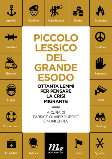 Portada del libro «Piccolo Lessico del Grande Esodo», de Fabrice Olivier Dubosc, Nijmi Edres