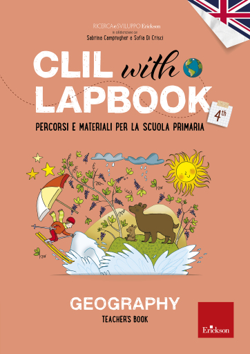 Portada del libro «CLIL with LAPBOOK - GEOGRAPHY - Teacher's book - Classe quarta», de Ricerca e Sviluppo Erickson