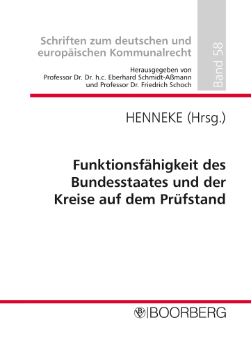 Portada del libro «Funktionsfähigkeit des Bundesstaates und der Kreise auf dem Prüfstand», de Hans-Günter Henneke