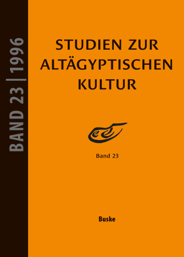 Portada del libro «Studien zur Altägyptischen Kultur Band 23»