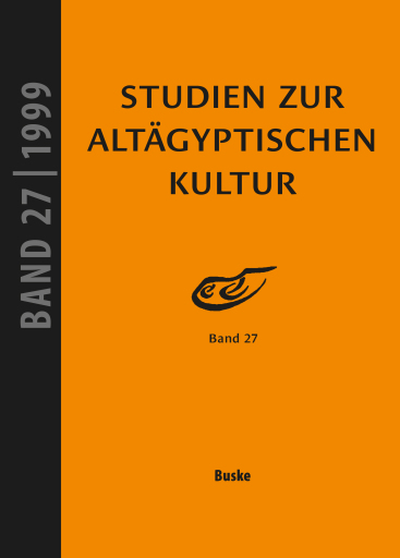Studien zur Altägyptischen Kultur Band 27